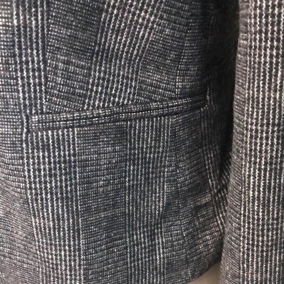 Ann Taylor Factory Tweed Blazer Gray Plaid Size 12 Wool blend - Picture 4 of 12